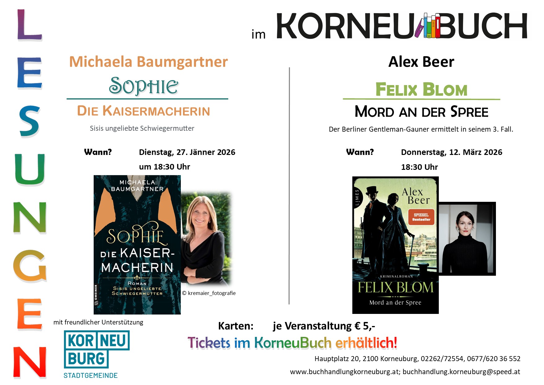 Leider müssen wir die Lesung von Astrid Wagner am Donnerstag 13.02.2025 krankheitsbedingt verschieben. Gekaufte Karten behalten ihre Gültigkeit. Ein Ersatztermin wird ehestmöglich bekannt gegeben. Für Rückfragen wenden Sie sich bitte direkt ans KorneuBuch-Team! Leider müssen wir die Lesung von Astrid Wagner am Donnerstag 13.02.2025 krankheitsbedingt verschieben. Gekaufte Karten behalten ihre Gültigkeit. Ein Ersatztermin wird ehestmöglich bekannt gegeben. Für Rückfragen wenden Sie sich bitte direkt ans KorneuBuch-Team!